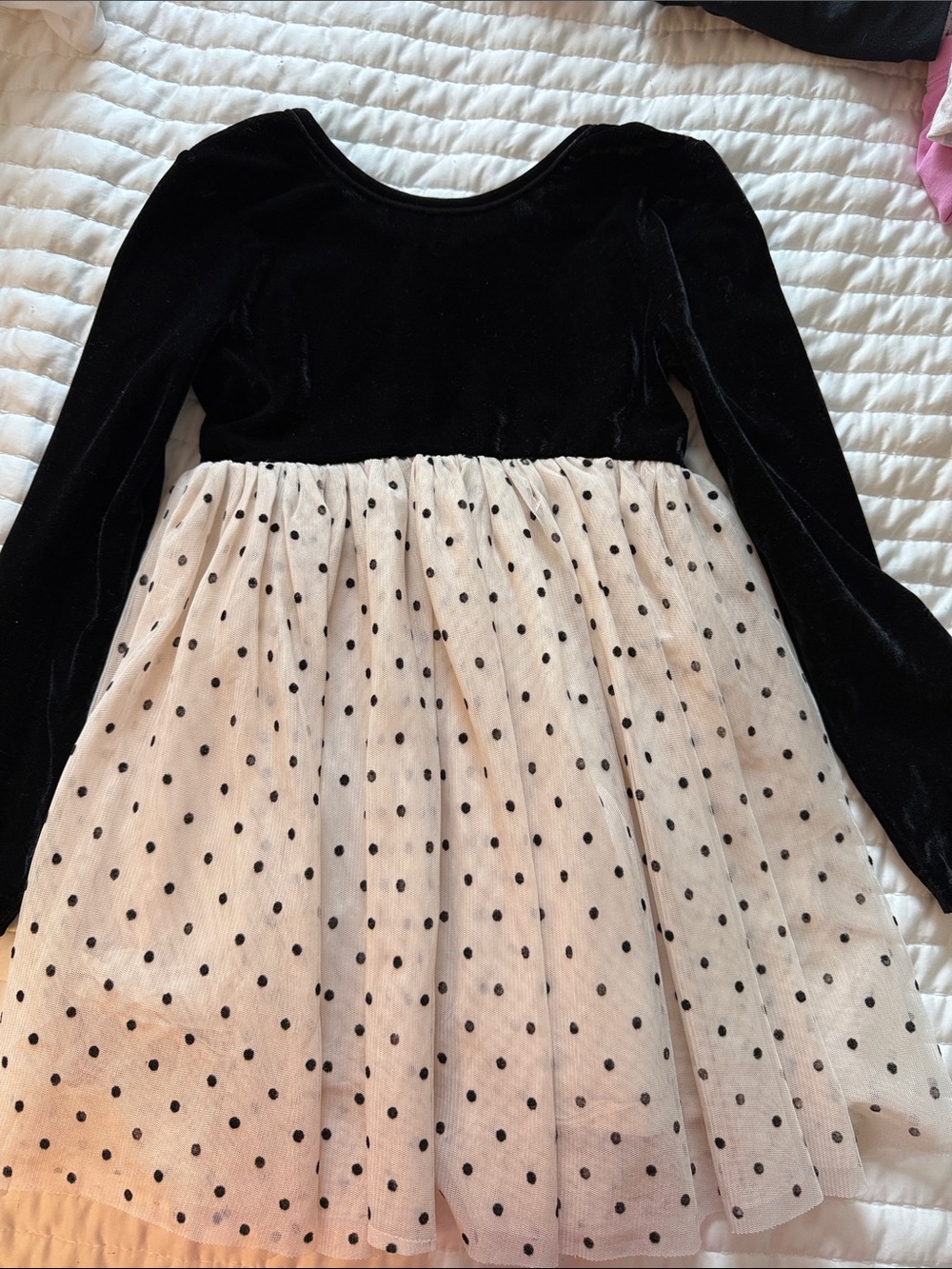 GAP Black Velvet Bodice with Cream Polka Dot Tulle Skirt